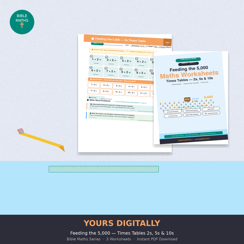 Feeding the 5,000 Maths Worksheets — Times Tables 2s, 5s & 10s PDF